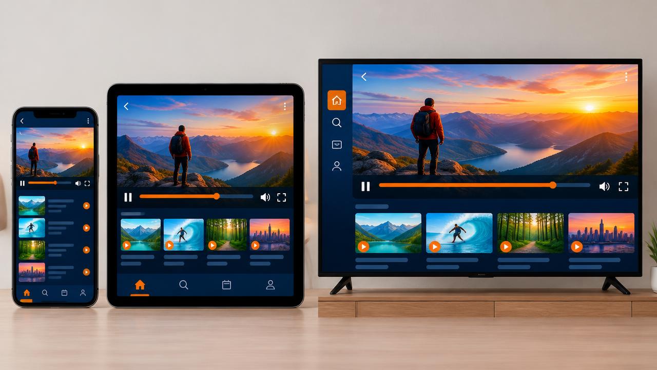 IPTV-spelerapps op telefoon, tablet en smart-tv